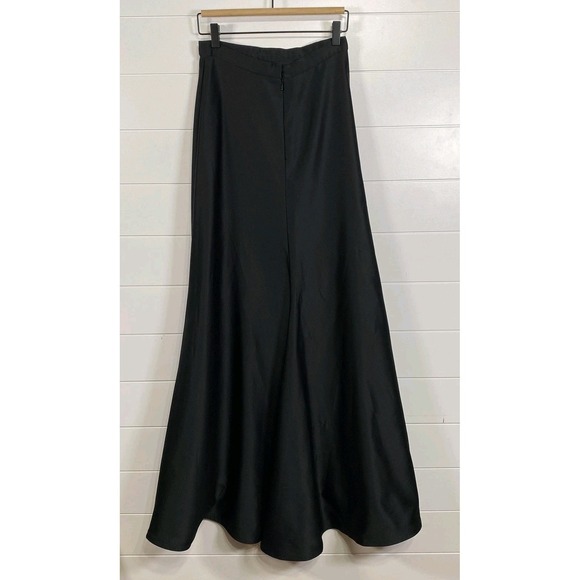 Tadashi Collection Skirt Womens 6 Black Maxi Formal Evening Poly High Waist Zip - Picture 2 of 15